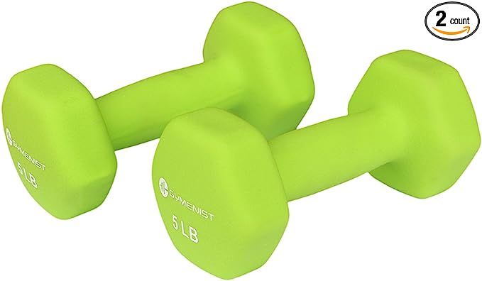 GYMENIST Pair of Dumbbells Set of 2 Soft Non Slip Grip Dumbbells Pair Covered with Neoprene | Amazon (US)