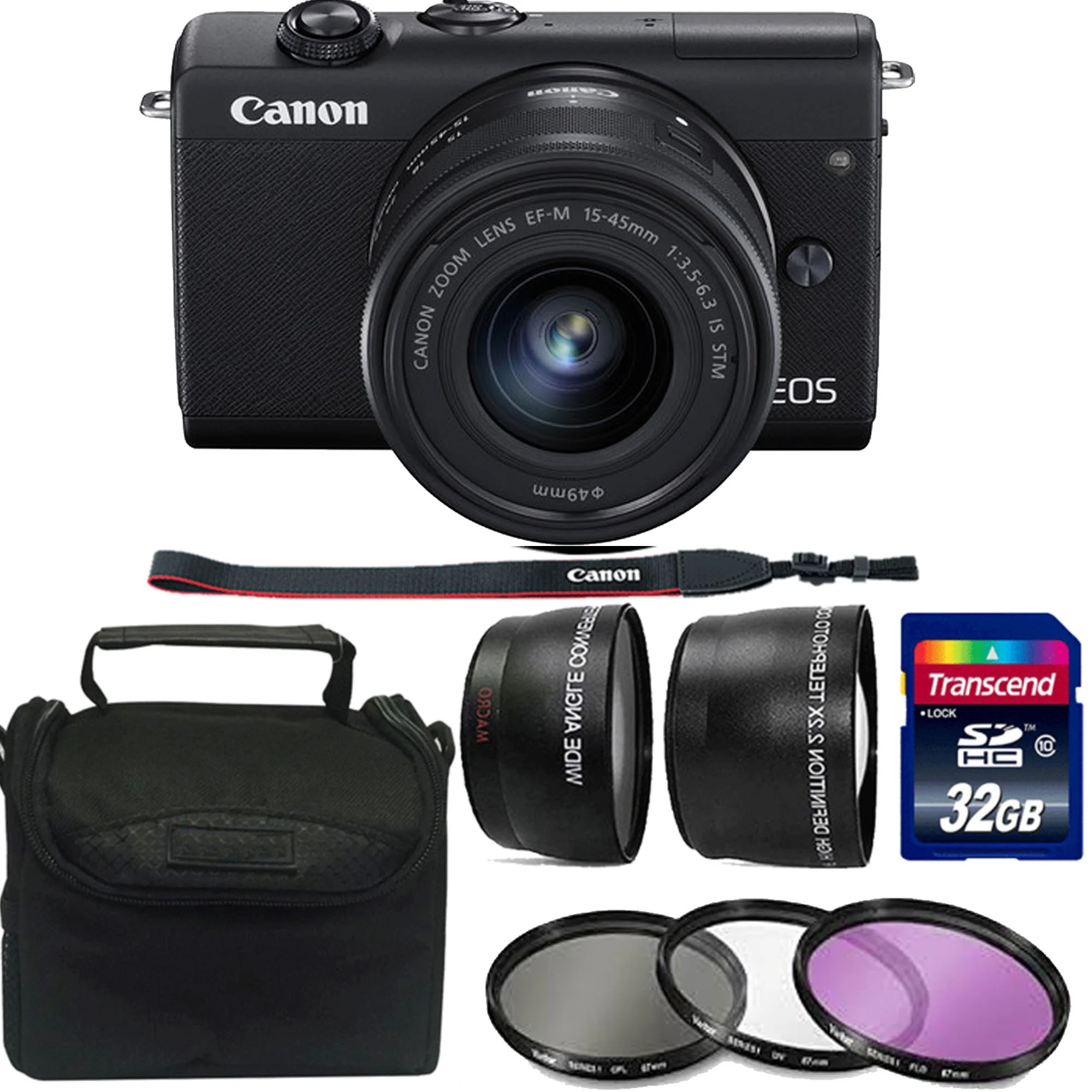 Canon EOS M200 Mirrorless Digital Camera with 15:45mm Lens (Black) w/ 32GB Memory Essential Start... | Walmart (US)