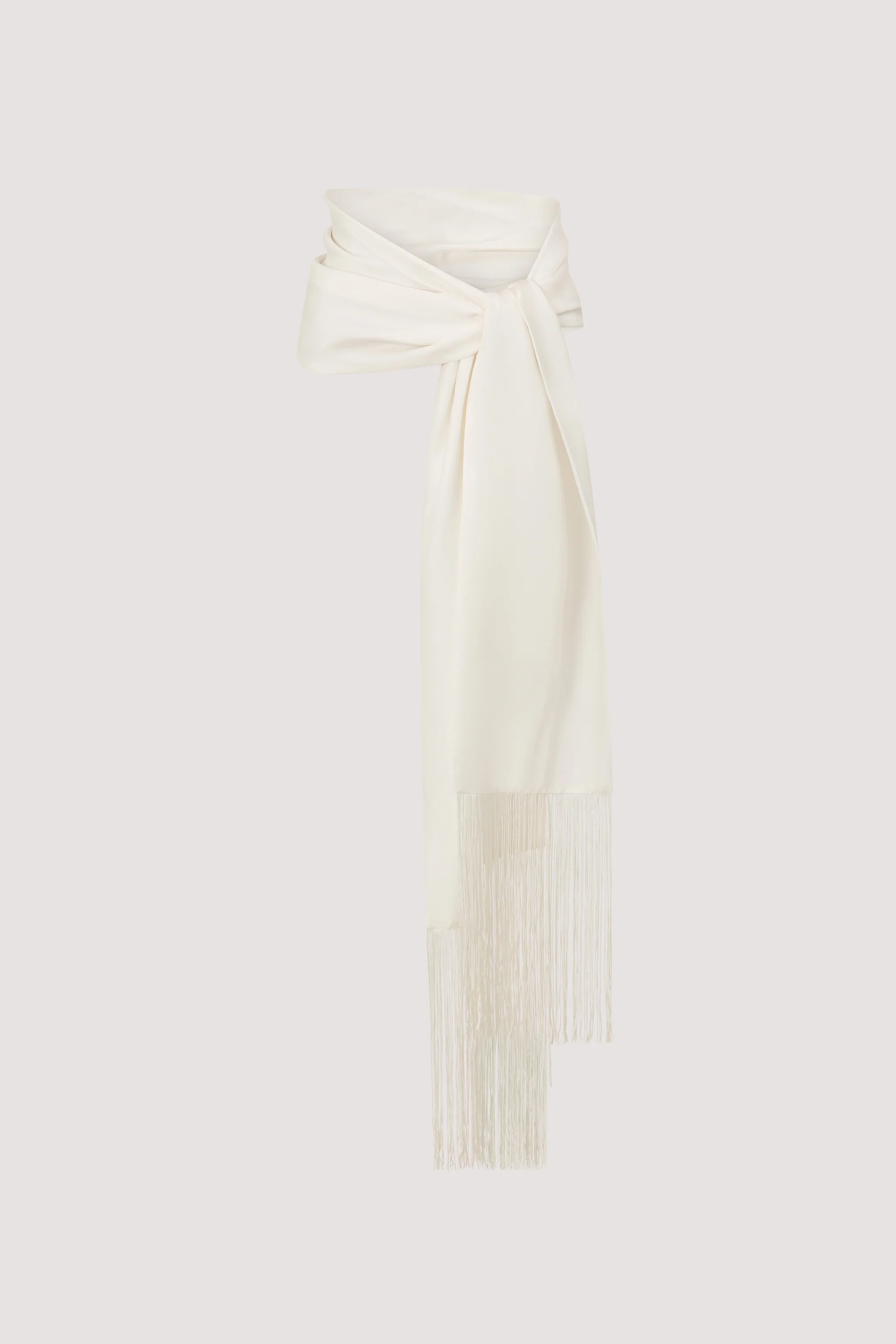 FIORA WHITE CUPRO FRINGE SCARF | DISSH