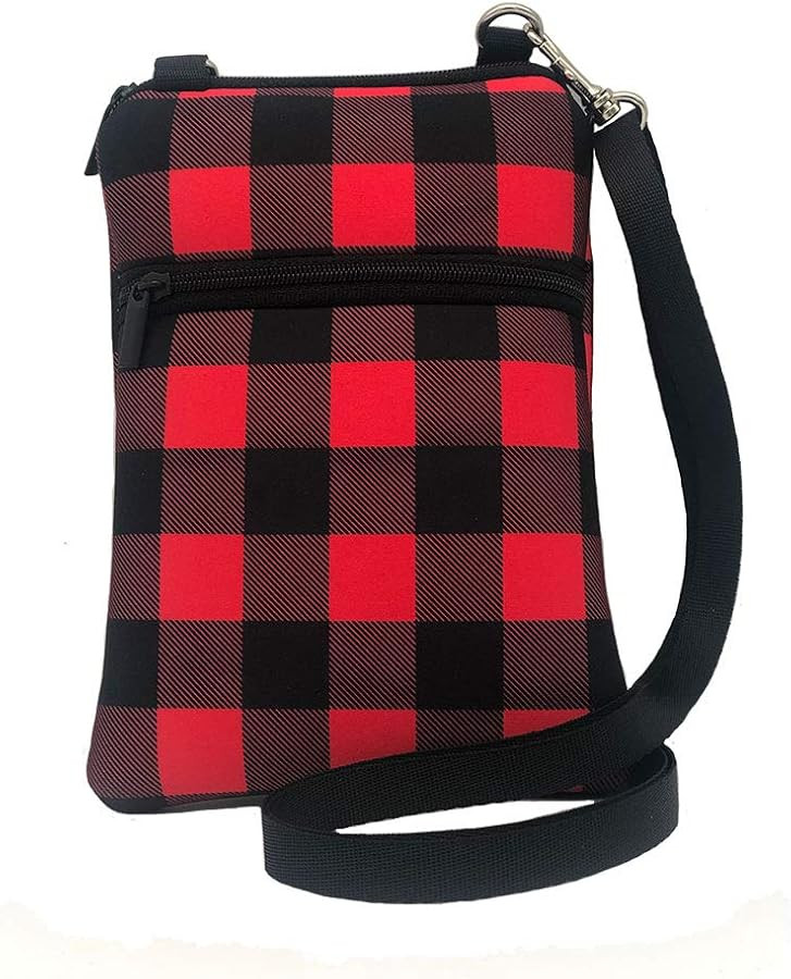 AUONY Small Crossbody Bags for Women, Buffalo Plaid Phone Purses Travel Pouch Shoulder Bag with C... | Amazon (US)