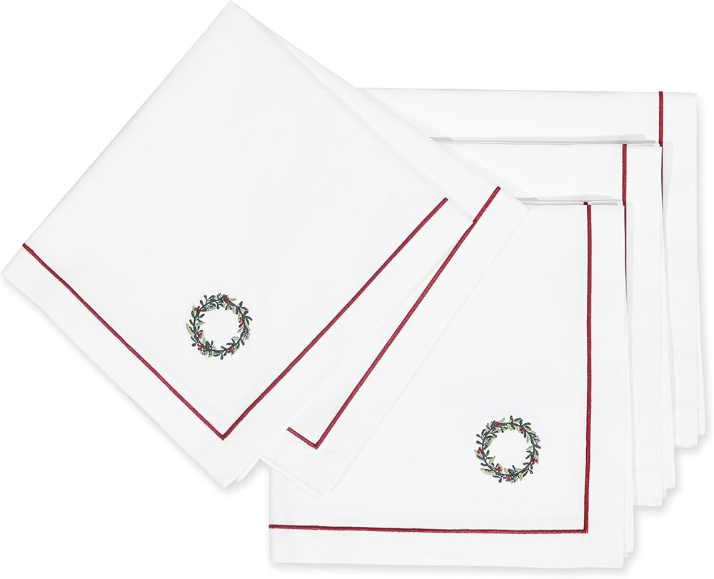 Hofdeco Premium Classic Christmas Holiday Cotton Cloth Napkins Set of 4, Washable Dinner Napkins ... | Amazon (US)