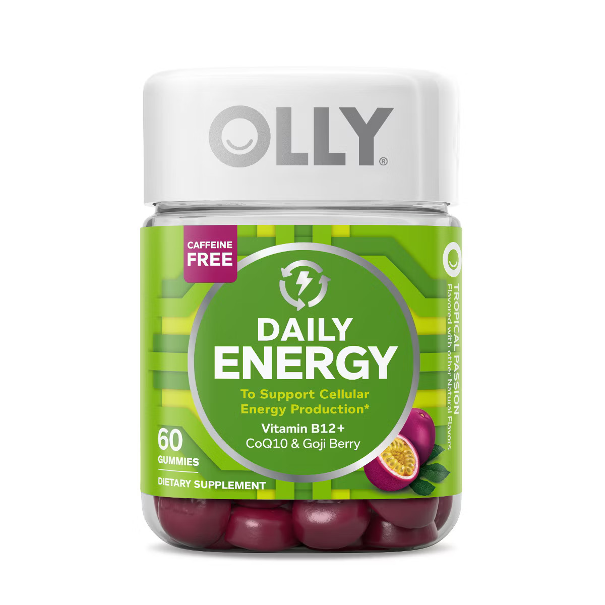 OLLY Daily Energy Caffeine-Free Gummies with Vitamin B12, CoQ10 & Goji Berry - Tropical Passion -... | Target