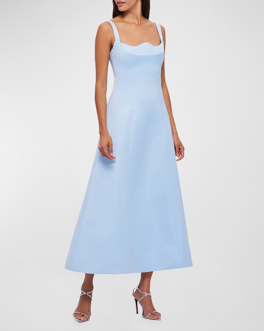 Odette Sleeveless A-Line Midi Dress | Neiman Marcus