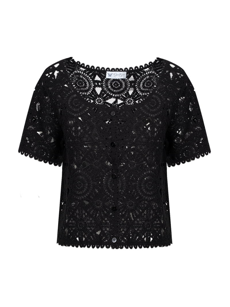 Jessica Simpson Women's Quincy Crochet Tee, Sizes XS-XL | Walmart (US)