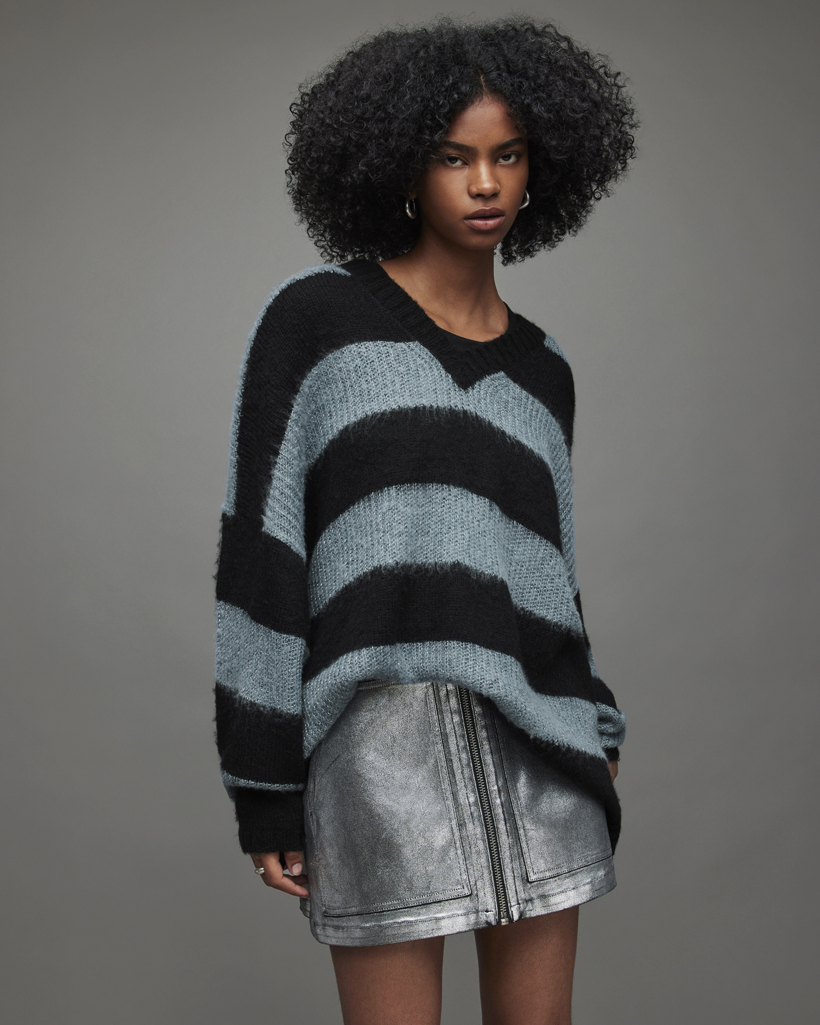 Lou Sparkle V-Neck Sweater | AllSaints US