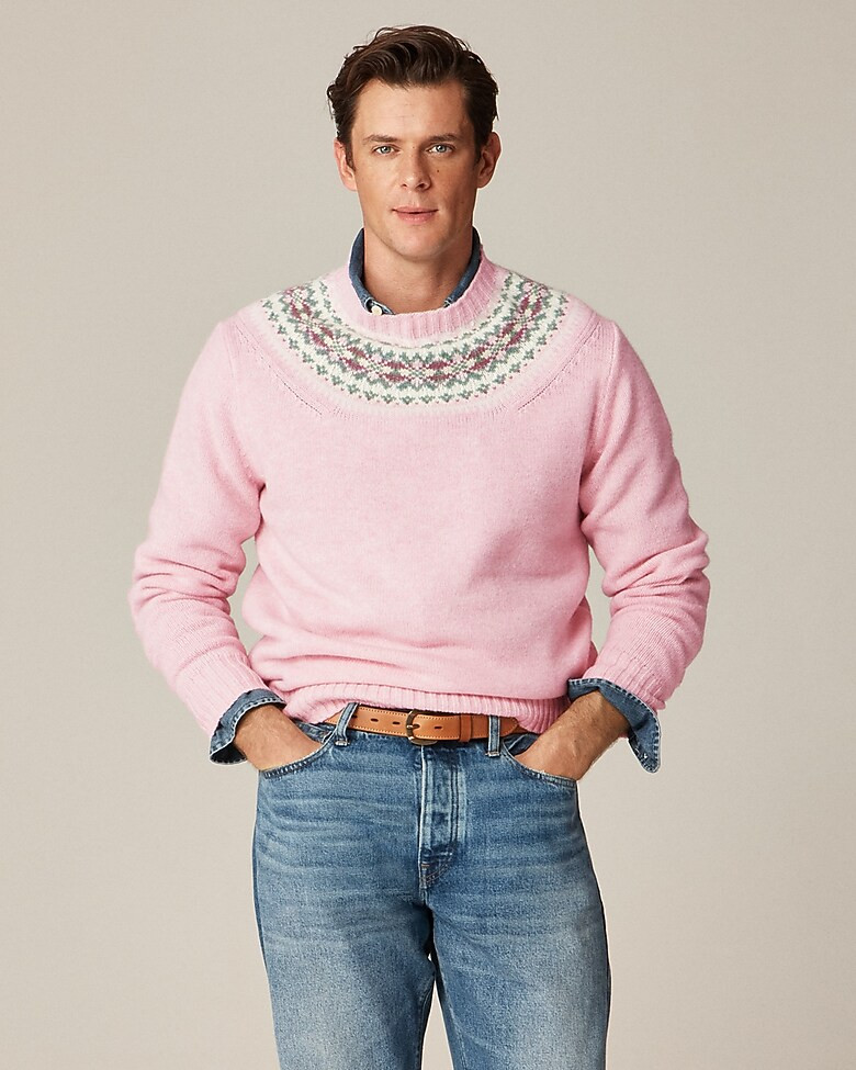 Fair Isle–yoked sweater in wool | J. Crew US