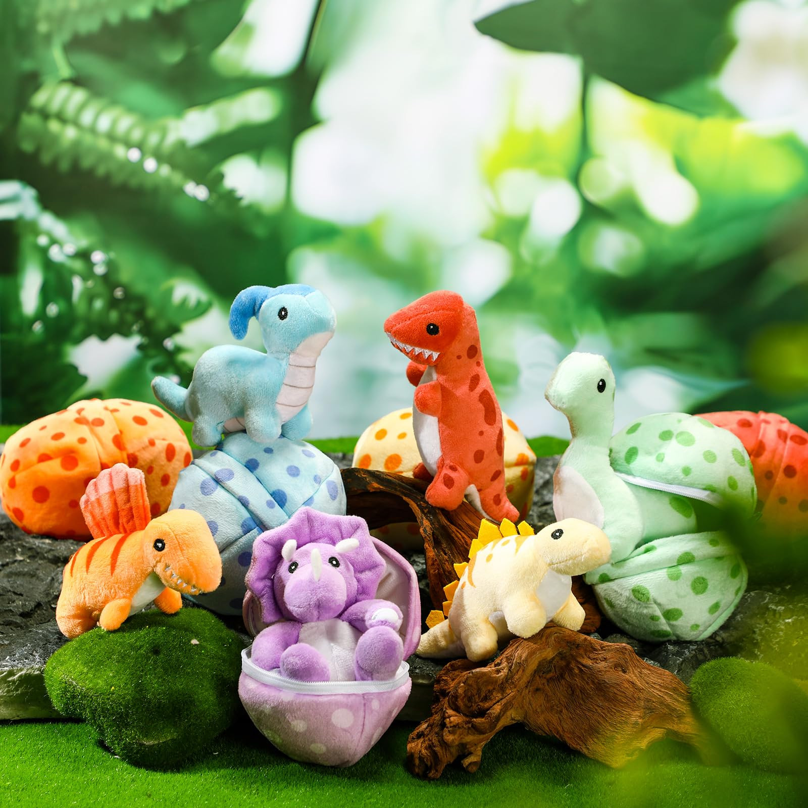 12 Pcs Adopt a Dinosaur Party Favors, 6 Small Dinosaur Stuffed Animals Plush Toys Dino Plushies w... | Amazon (US)