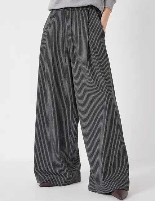 Hush Pinstripe Wide Leg Jogger in Grey Stripe at Nordstrom, Size Medium | Nordstrom