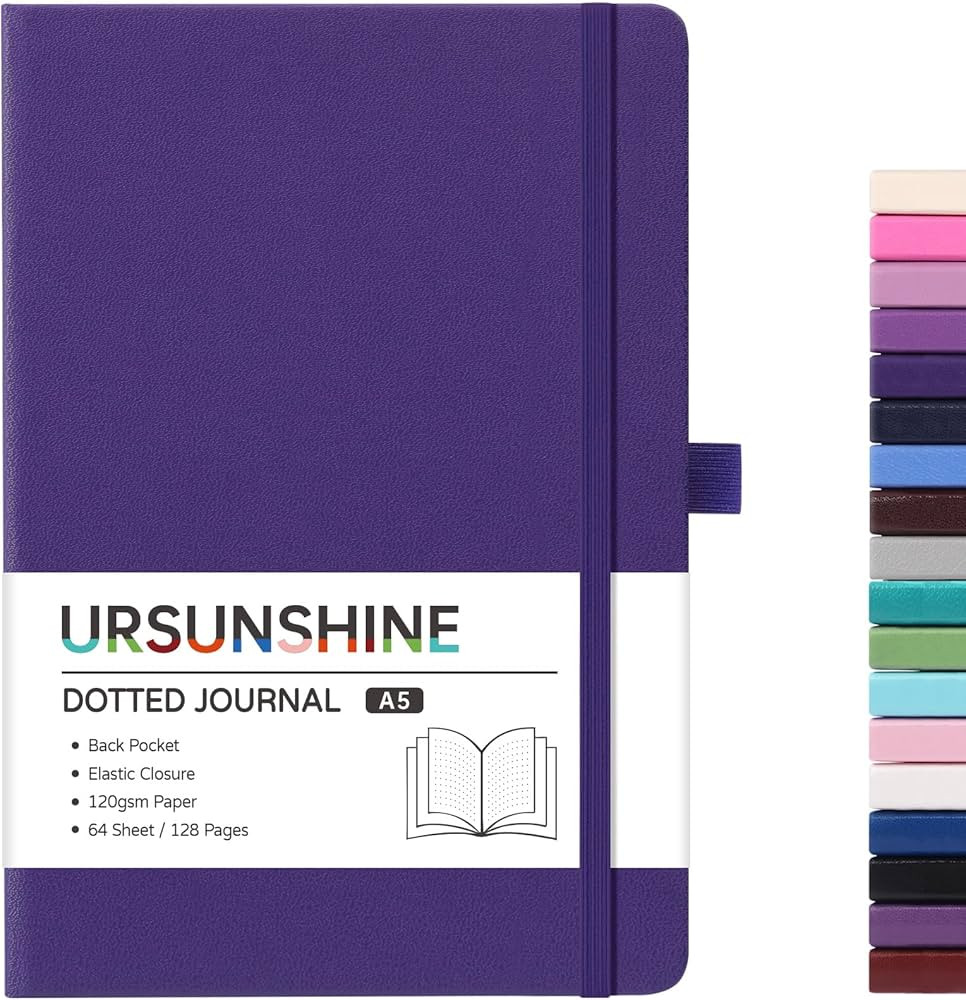 Dotted Journal/Notebook - Dot Grid Hard Cover Notebook, Premium Thick Paper with Fine Inner Pocke... | Amazon (US)