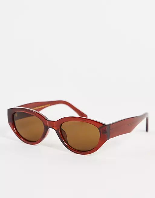 A.kjaerbede Winnie round sunglasses in brown | ASOS | ASOS (Global)