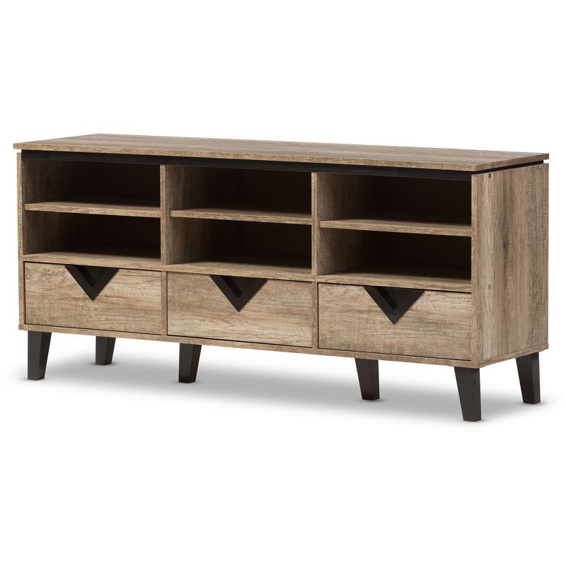 Wales Modern and Contemporary TV Stand for TVs up to 55" Light Brown - Baxton Studio | Target