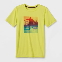 Boys' Short Sleeve 'Flip' Graphic T-Shirt - All in Motion™ Lime Green | Target