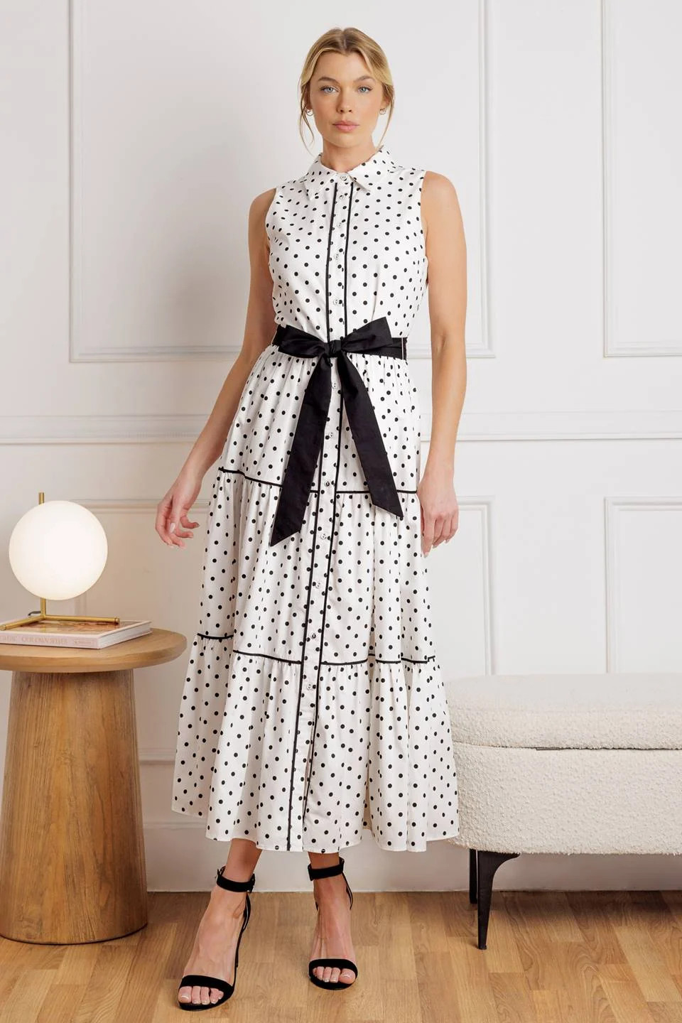 RETRO DOTS - POLKA DOT MIDI DRESS | Lady Black Tie