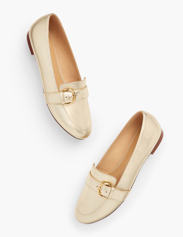 Ryan Buckle Loafers - Metallic | Talbots