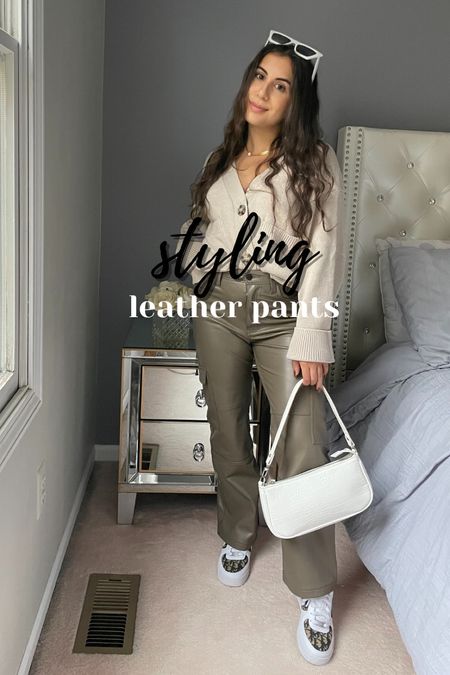Leather pants, Abercrombie, cream outfit, monochrome outfit, leather outfit, 

#LTKunder100 #LTKSeasonal #LTKCyberweek