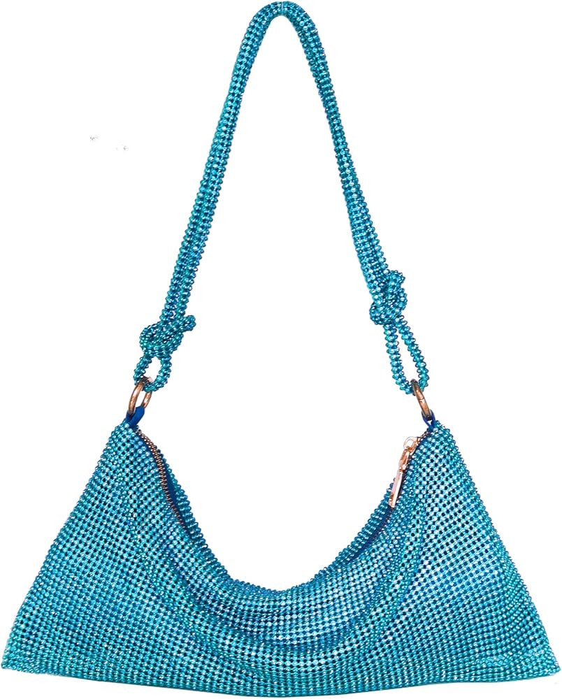 Sparkly Rhinestone Evening Bags for Womens, Chic Crystal Evening Purse Shiny Hobo bags Handbag | Amazon (US)