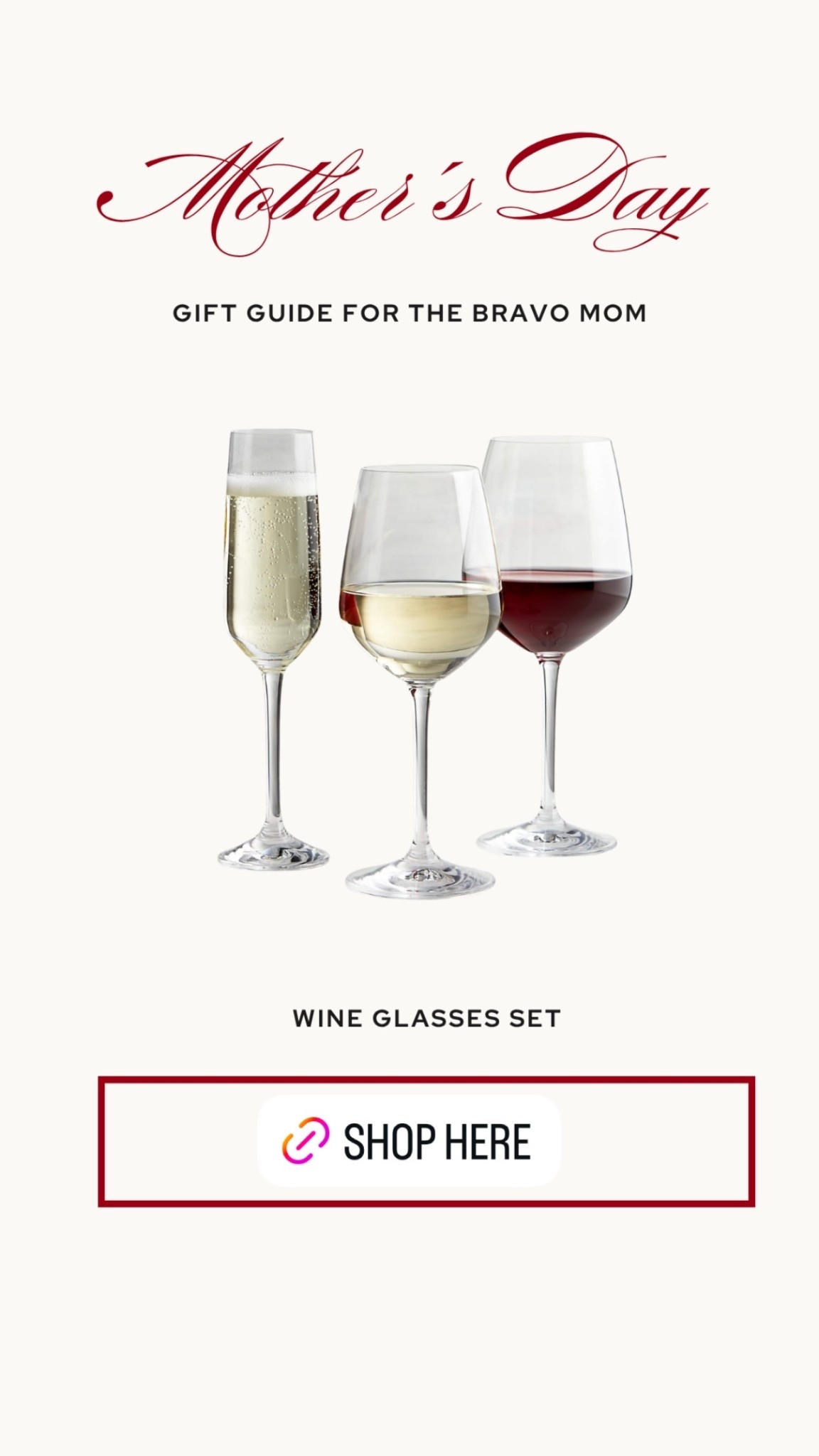 Mother’s Day - For the Bravo Mom

@Crate & Barrel Wine Glasses Set

#LTKMothersDay #LTKmomlife #LTKfoodie