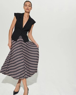 Pleated Crepe Midi Skirt | White House Black Market