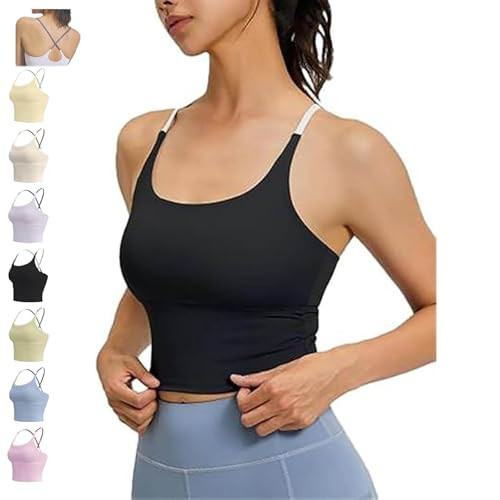Yksaix Sports Bra Criss Cross Tank, Women's Racerback Tank Top, Sporty Womens Plain Criss Cross B... | Amazon (US)