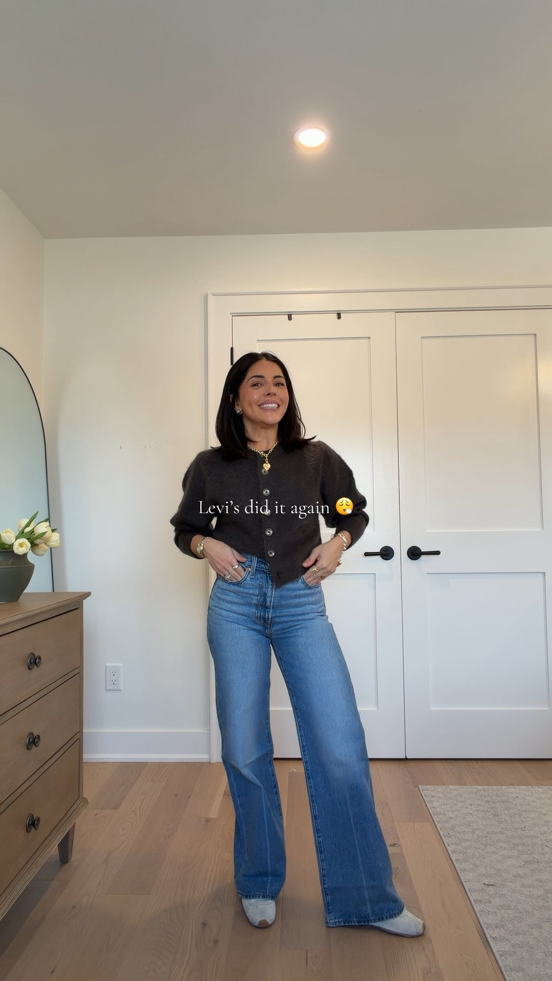 Jeans are size 25 in a 32” length and sweater is an XS