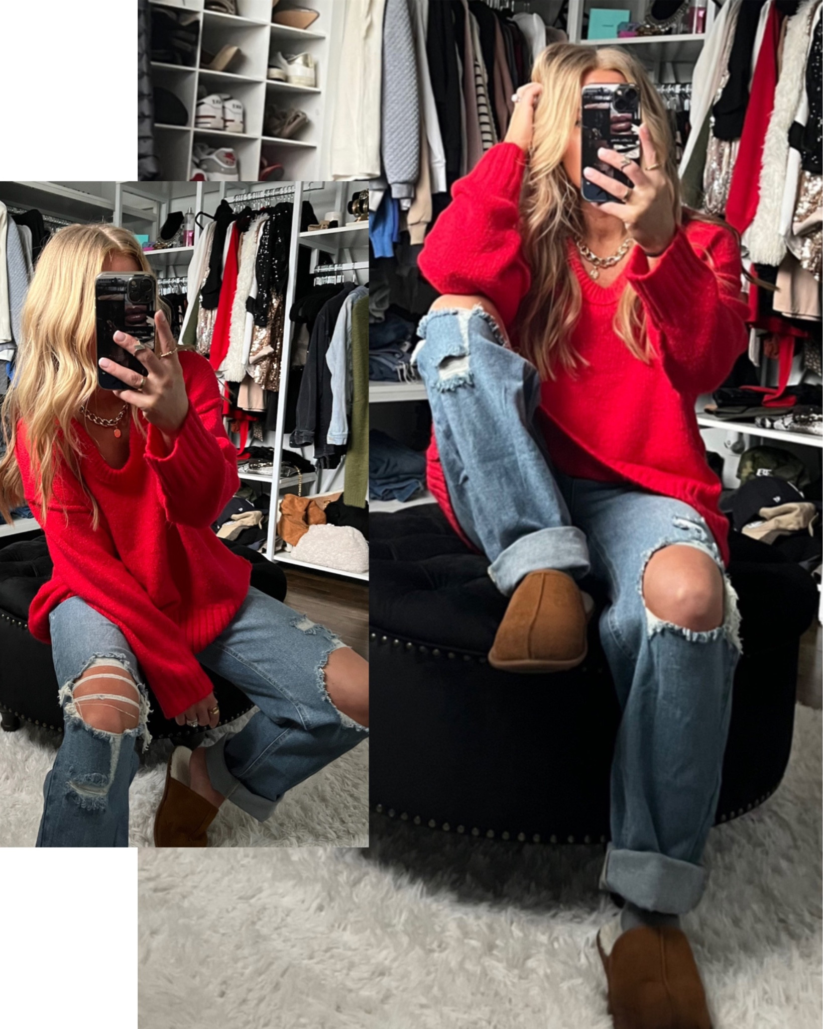 oversized *everything* ♥️
•
•
Amazon Prinbara Women's Oversized Long Sleeve V Neck Off The Shoulder BaggyComfy Knit Pullover Sweaters color: red 02 - (size  S) - $39.99 + 20% off
:
Target Women's Super-High Rise Distressed Straight Jeans - Wild Fable™
Medium Wash (size 00) - $25
•
•
casual outfit, comfy outfit, oversized sweater, winter outfit, casual style, target style, amazon fashion, amazon finds, comfy style, winter style, cute and comfy, red sweater

#LTKstyletip #LTKunder50 #LTKfit