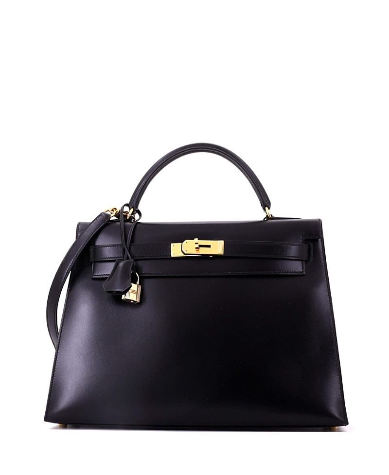 Pre-Owned HERMES Kelly 32 Box Calf & Gold Tone Hardware Handbag | Bloomingdale's (US)