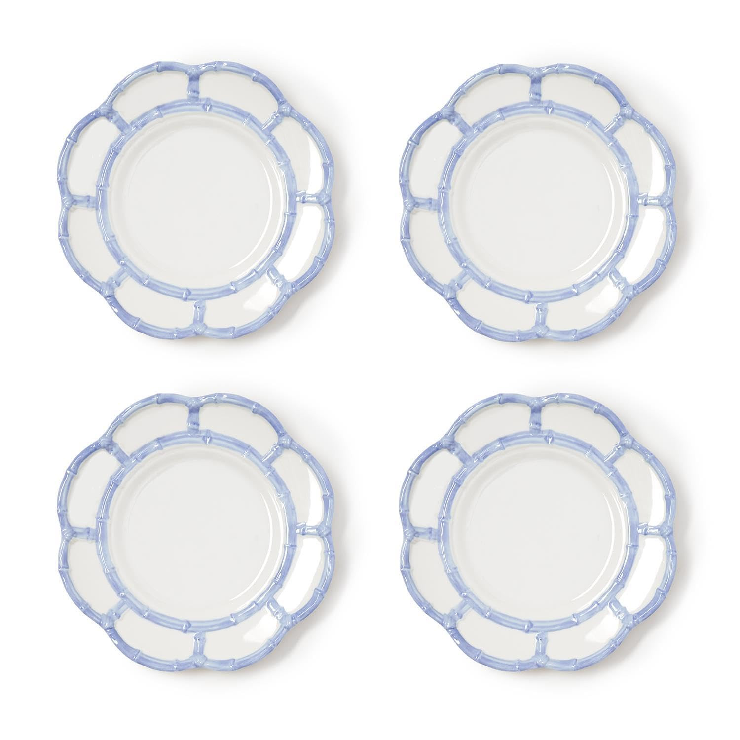 Two's Company French Blue Bamboo Touch Salad Plates, 8.75-Inch, Set of 4 | Amazon (US)