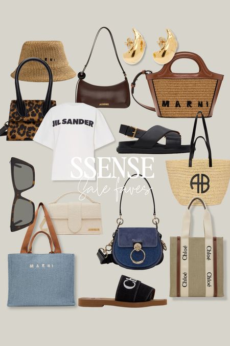 SSENSE Sale Favourites 

Summer fashion, luxury bags, designer sale, Chloe tote, anine binge, marni basket bag, jil saunder T-shirt, leopard print, jacqumus, sun hat, sandals 

#LTKsale #LTKbag #LTKsummer