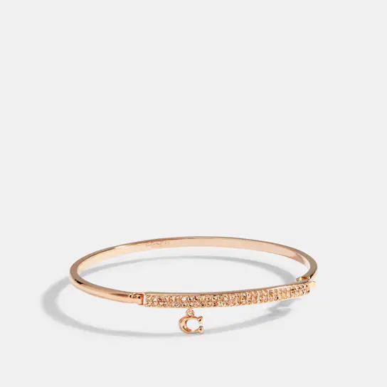 Signature Pave Bar Hinged Bangle | Coach Outlet