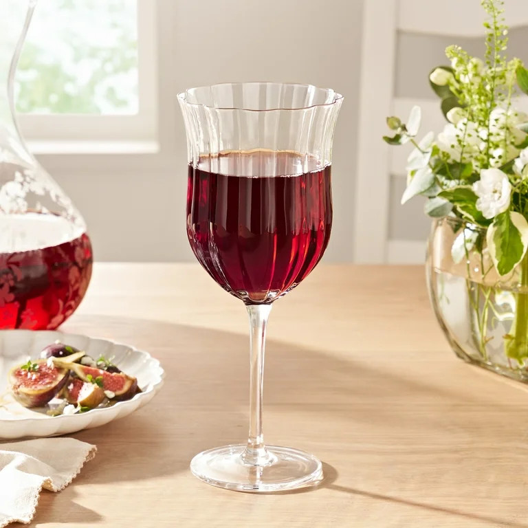 The Pioneer Woman Colette 15-Ounce Scalloped Red Wine Glass, Clear | Walmart (US)