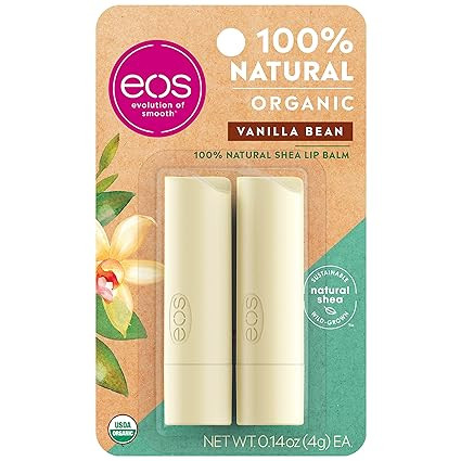 eos USDA Organic Lip Balm - Vanilla Bean | Lip Care to Moisturize Dry Lips | 100% Natural and Glu... | Amazon (US)