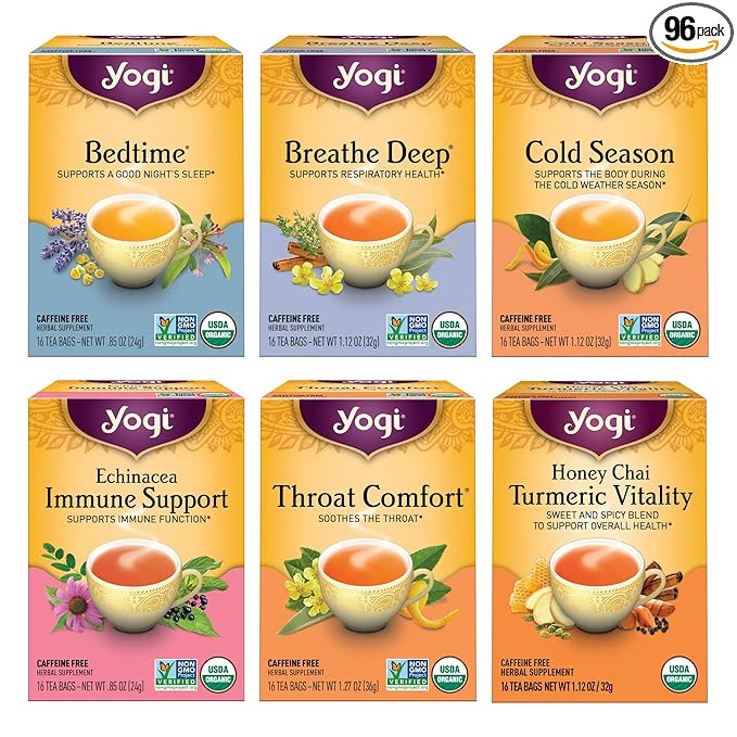 Yogi Tea Get Well Variety Pack - 6 Packs of 16 Tea Bags for Cold Season Support - Includes Bedtim... | Amazon (US)