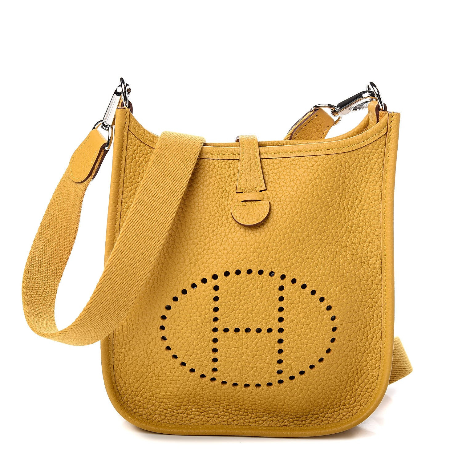 HERMES Taurillon Clemence Evelyne TPM Jaune Ambre | FASHIONPHILE | FASHIONPHILE (US)