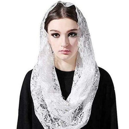 CANKER Lace Mantilla Catholic Church Chapel Veil Head Covering Scarf for Brides | Walmart (US)