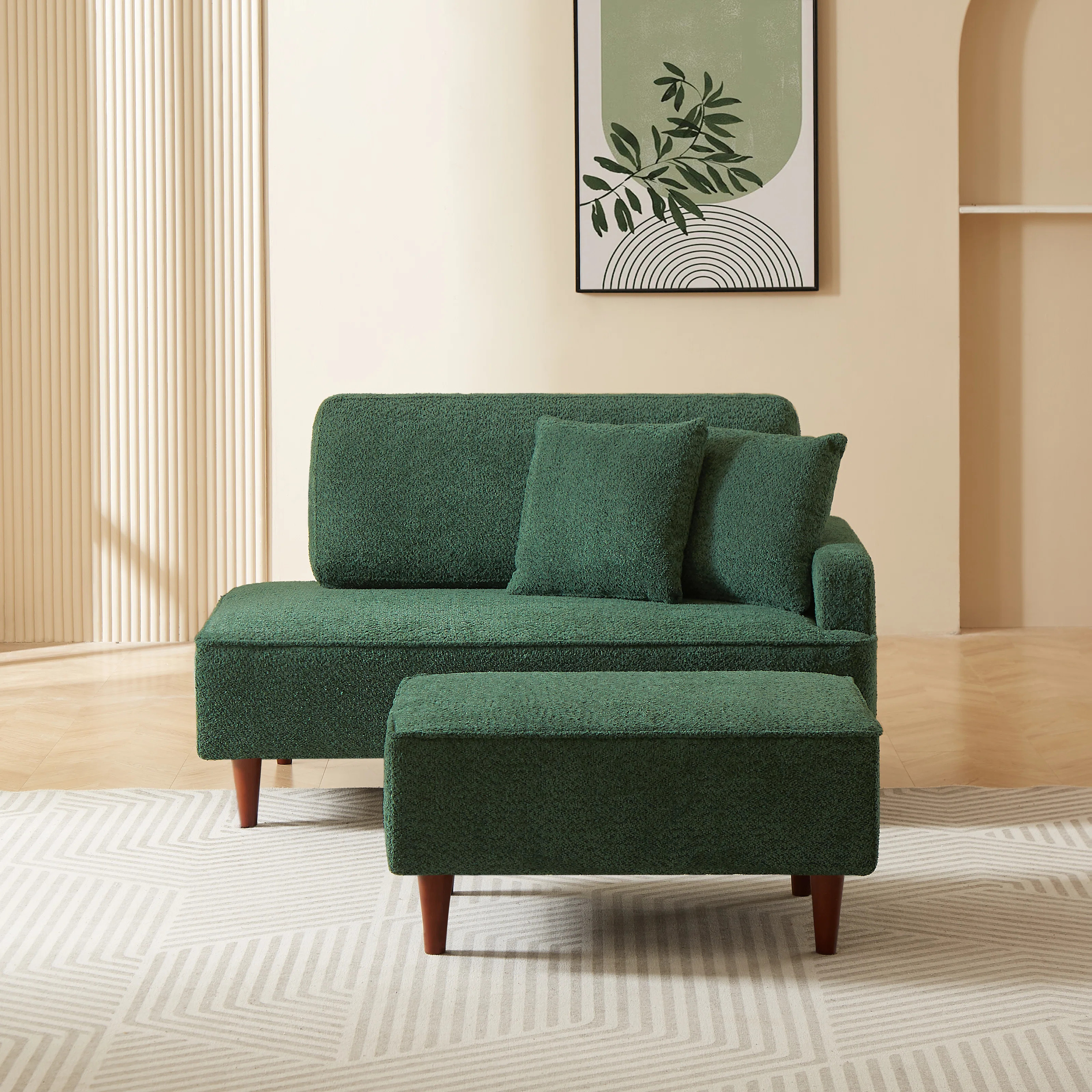 Mashawna Upholstered Chaise Lounge and Stool | Wayfair North America