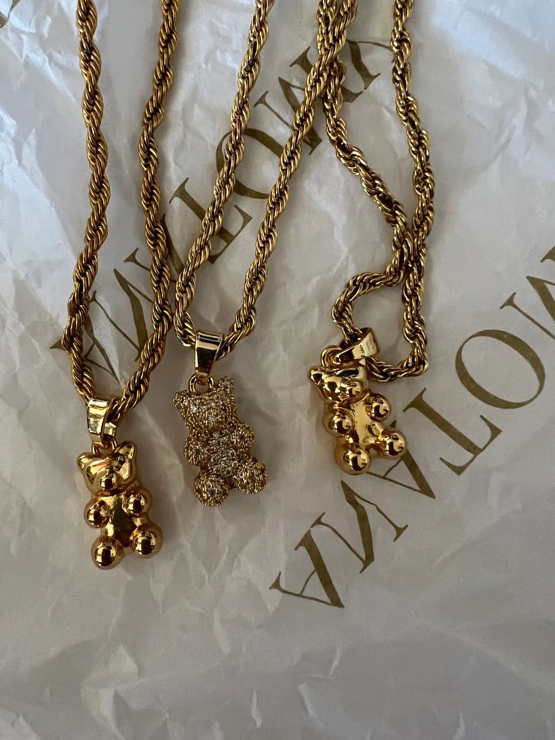 Teddy Bear Necklace Charm, Waterproof Jewelry Gold Necklace, Bear Necklace for Women, Teddy Bear ... | Etsy (US)