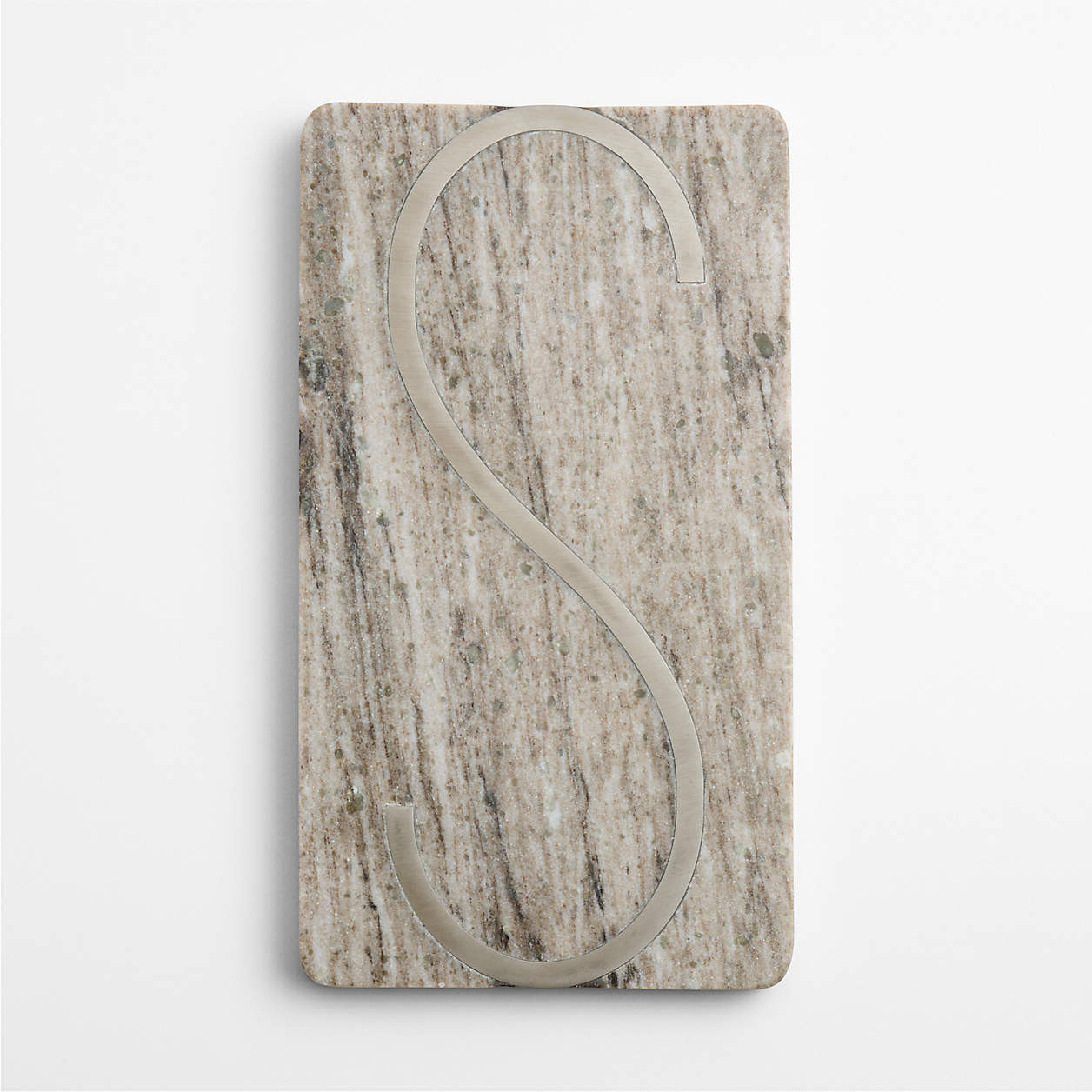 Tuscan Kitchen Marble "A" Monogram Serving Board | Crate & Barrel | Crate & Barrel