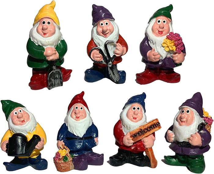 Amazon.com: Arggidan Fairy Garden Miniature Gnomes-Funny and Lovely 7pcs Dwarfs Figurine Kit - Se... | Amazon (US)
