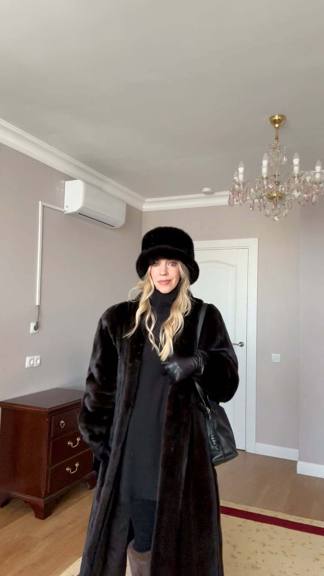 Fur bucket hat, vintage fur coat, all black outfit with leggings and fur boots, Zara fur boots, Loewe Flamenco pouch handbag 

#LTKootd #LTKOver40 #LTKSaleAlert