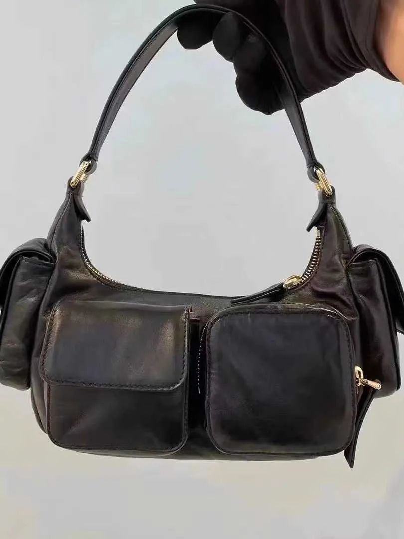 Designer bags Hobo Sheepskin Cargo Pocket Underarm Bag Leather Shoulder Women's Bag Miu tote bag ... | DHGate
