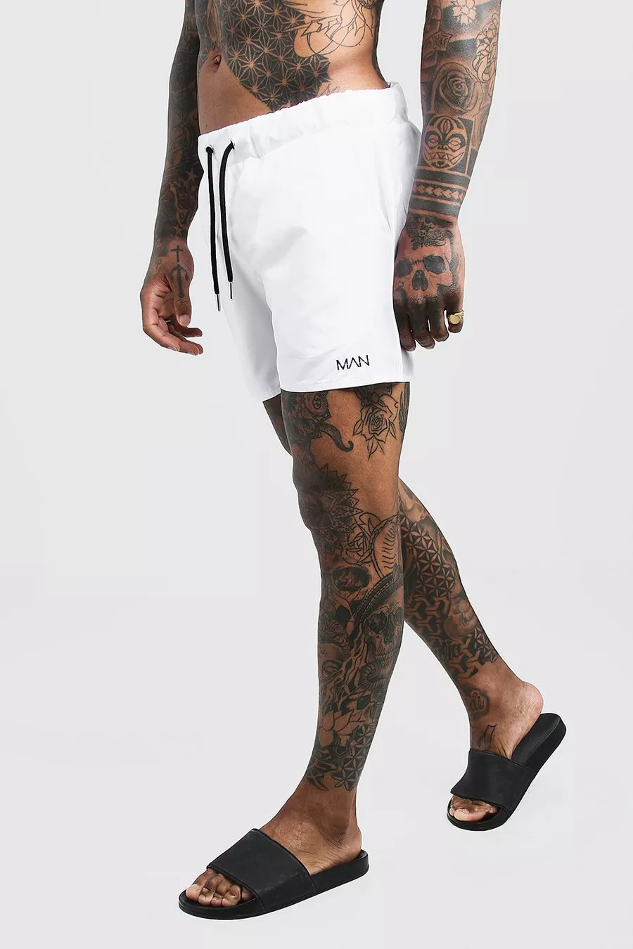 Original MAN Mid Length Swim Short | Boohoo.com (US & CA)