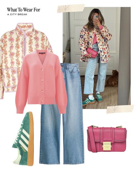 Spring outfits 🌺 

Adidas trainers, wide jeans, pink cardigan, floral quilted jacket, pink style, green trainers #LTKspring

#LTKeurope #LTKstyletip