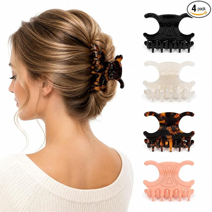 Acetate Butterfly Hair Clips, Medium Hair Claw Clips, 4 Pack (2.76x1.66in) | Premium Durable Acce... | Amazon (US)