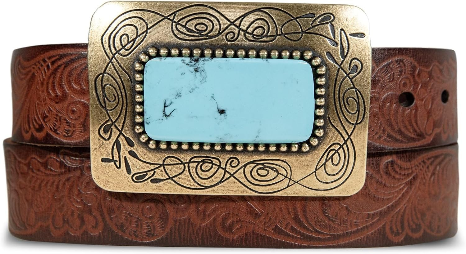 Lucky Brand Women's Western Leather Belt | Classic | Fashion | Vintage | Buffalo Leather | Western-Inspired | Amazon (US)