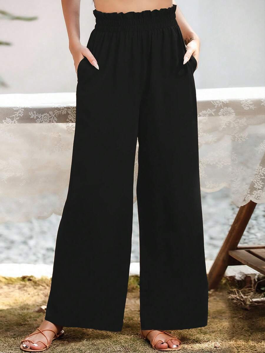 EMERY ROSE Slant Pocket Wide Leg Pants Fall Cloth For Women | SHEIN