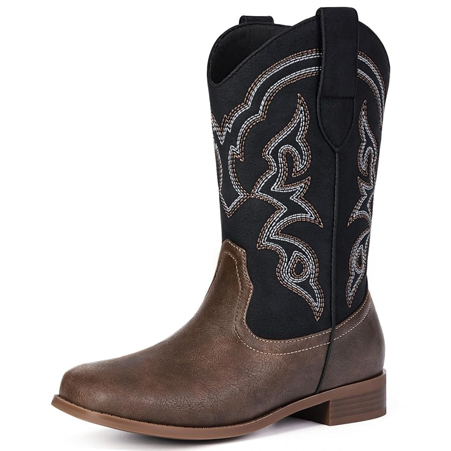 Toddler Girls Cowboy Boots - Cowgirl Western Boot for Kids Mid Calf Riding Shoes Little Kid/Big K... | Amazon (US)