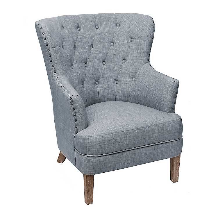 Chambray Tufted Accent Chair with Nailhead Trim | Kirkland's Home