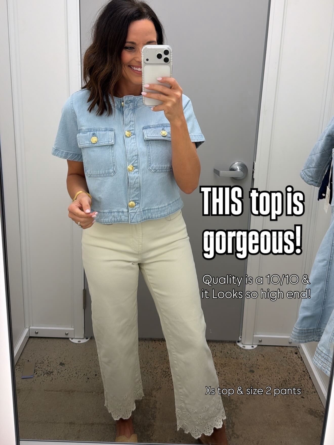 This top looks SO high end… but it’s Walmart 🤍 The quality is seriously a 10/10 and the gold buttons are everything. (wearing XS top & size 2 pants)

#walmartfashion #walmartfinds #affordablefashion #springoutfit #denimstyle #neutraloutfit #ltkstyle #ltkfashion