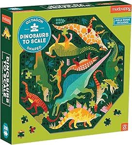 Mudpuppy’s Dinosaurs to Scale 300 Piece Octagon Shaped Puzzle, Multi-Directional Artwork can be... | Amazon (US)