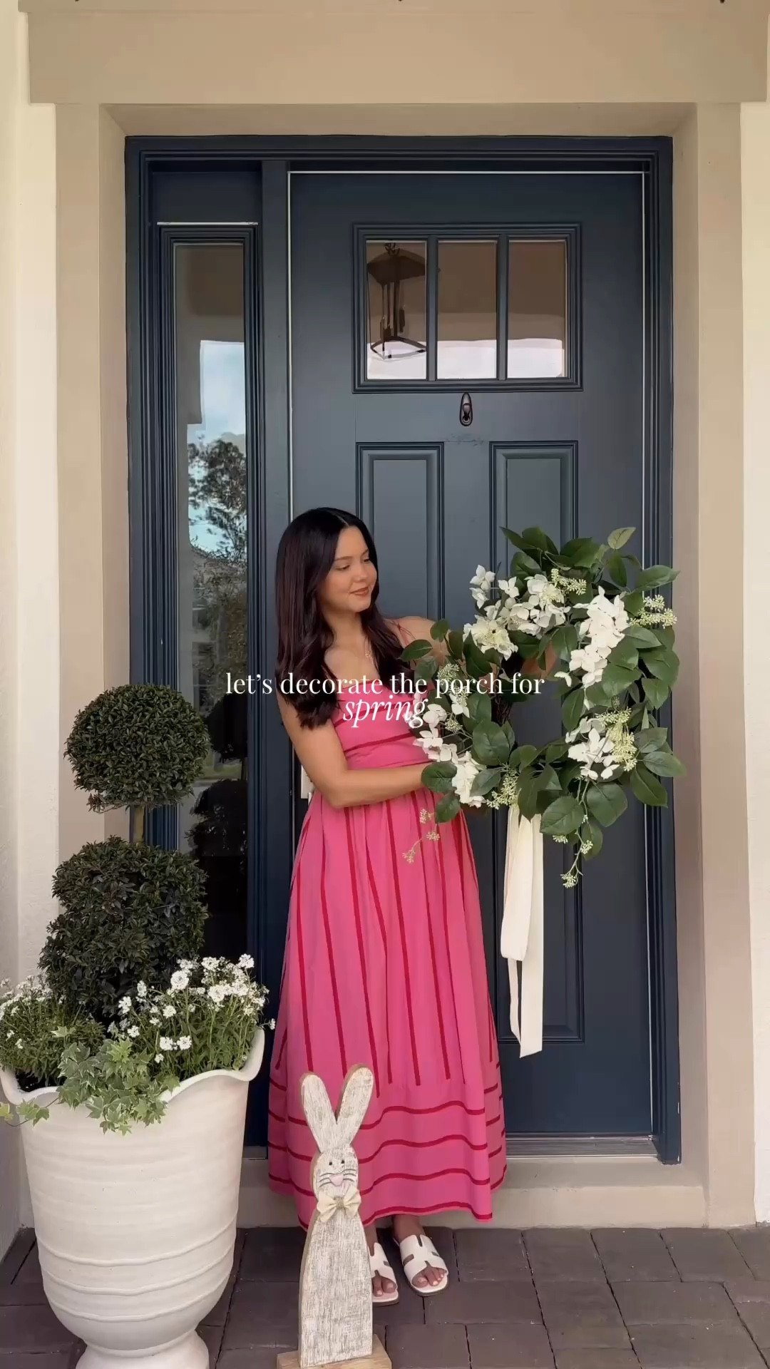 Welcoming spring in the front porch 🌸🐰🌷
It always feel so good to refresh the front porch for a new season. I keep it minimal but always love to incorporate some Easter touches for my girl (the two bunnies I used are a new find from @homegoods!). Tried  link else for you, just comment spring and I’ll message you the links! 🫶🏽

#LTKSeasonal #LTKHome